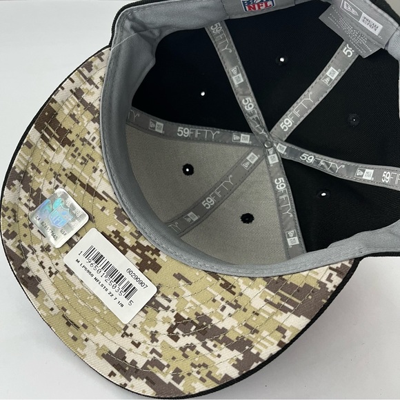 New Era NFL KC Chiefs Hat Black 7 1/8 NEW - Picture 4 of 4